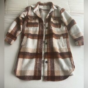 Maurices Plaid Long-line Shacket